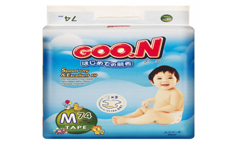 Bỉm dán SUPER JUMBO GOON size M - 74 miếng (cho bé 6 - 11 kg)