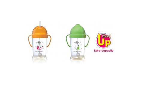 Cốc tập uống Music có ống hút tự động 280ml