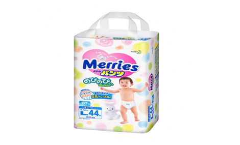 Bỉm quần Merries size L - 44 miếng (cho bé 9 - 14kg)