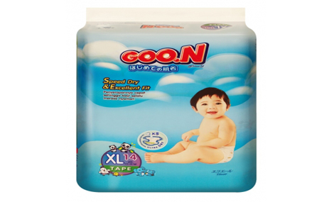 Bỉm dán REGULAR GOON size XL - 14 miếng (cho bé 12- 20 kg)