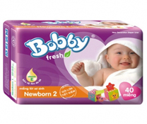 Bỉm Bobby Fresh Newborn 2 gói lớn 40 miếng cho bé 1-3 tháng