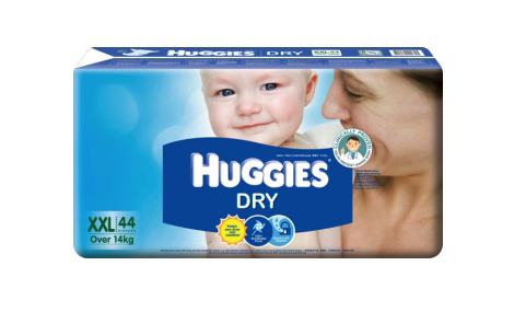 Bỉm dán Huggies Dry size XXL - 44 miếng (cho bé trên 14kg)