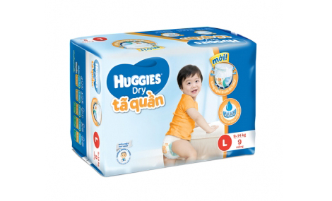 Bỉm quần Huggies Dry Pants Regular size L - 9 miếng (cho bé 8 - 13kg)