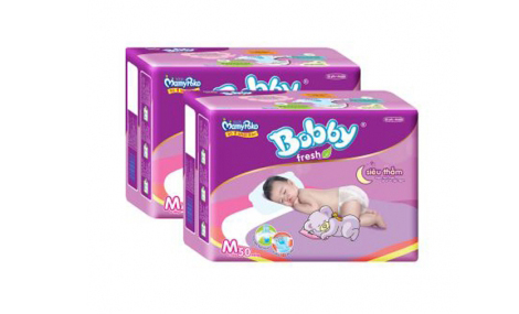 Bỉm dán Bobby Fresh siêu thấm Jumbo size M - 50 miếng (cho bé 6 - 10 kg)