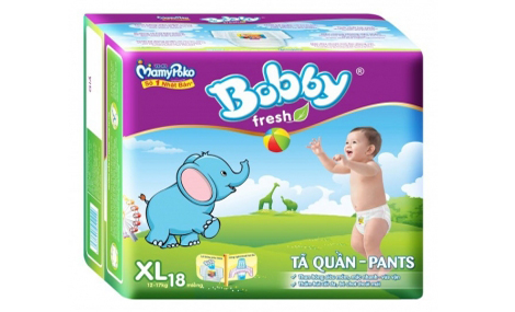 Bỉm quần Bobby Pants size XL - 18 miếng (cho bé 12 - 17 kg)