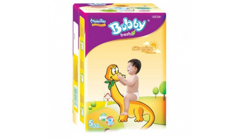 Bỉm dán siêu thấm Bobby Fresh gói lớn size S - 32 miếng (cho bé dưới 6 kg)