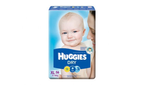 Bỉm dán Huggies Dry size XL-56 miếng (cho bé 11 - 16kg)