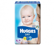 Bỉm dán Huggies Dry size XL-56 miếng cho bé 11-16kg siêu rẻ